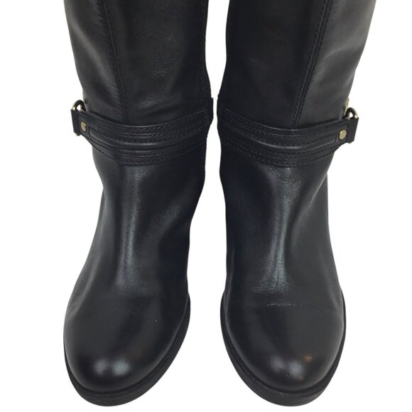 Gorgeous Bandolino Dulla Horsebit Womens 7M Leather Knee High Riding Boots Black - Picture 5 of 13